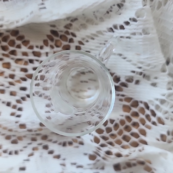 Vintage Floral Etched Glass Small Handled Bud Vase - Picture 8 of 8